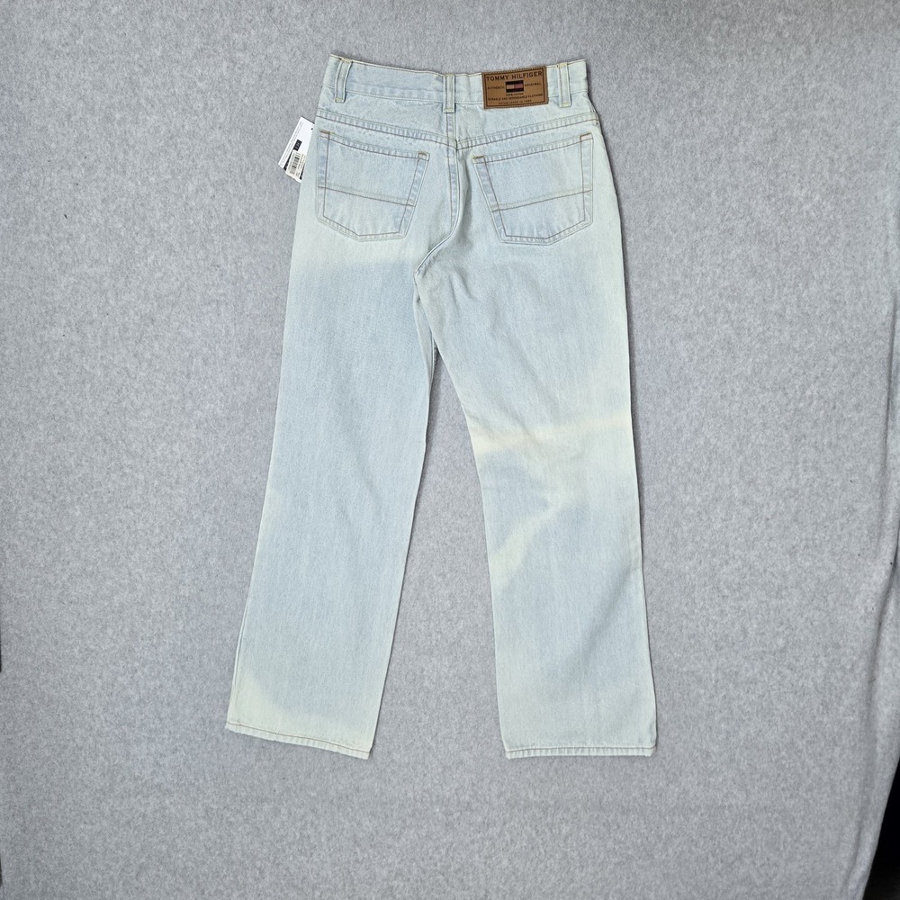 Tommy Hilfiger Boys Jeans 10 Light Blue Denim Embroidered 28" Inseam NWT